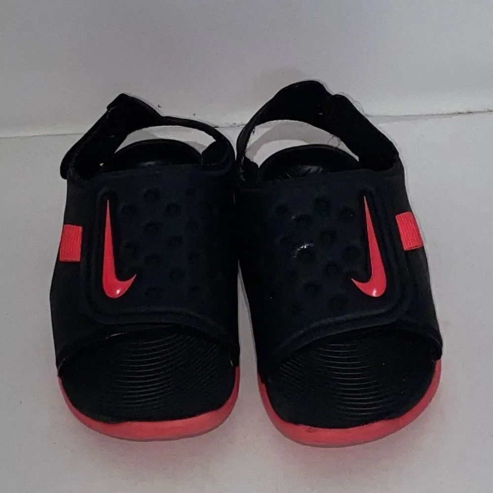 Nike Sunray Girl's Adjustable Back‎ and Mid Strap Black Pink Sandals Size 10